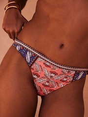 Mint Velvet Red/Blue Mid Rise Bikini Briefs - Image 1 of 4