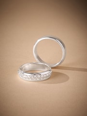 DCK Mens Silver Tone Premium Rings 2 Pack - Image 3 of 3