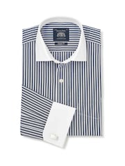 Savile Row Company Cotton Poplin Classic Fit Double Cuff Winchester Formal Shirt - Attēls 1 no 3