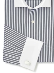 Savile Row Company Cotton Poplin Classic Fit Double Cuff Winchester Formal Shirt - Attēls 3 no 3
