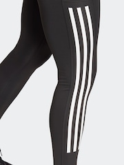 adidas Black Optime 3 Stripe Full Length Leggings - Image 5 of 5