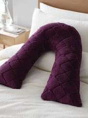 Catherine Lansfield Cosy and Soft Diamond Fleece V-Shaped Cushion - Image 1 of 3