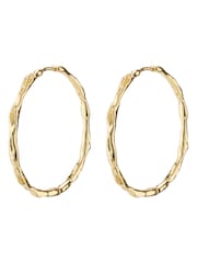 PILGRIM Gold Plated Eddy Organic Shaped Maxi Hoops - Image 1 of 5