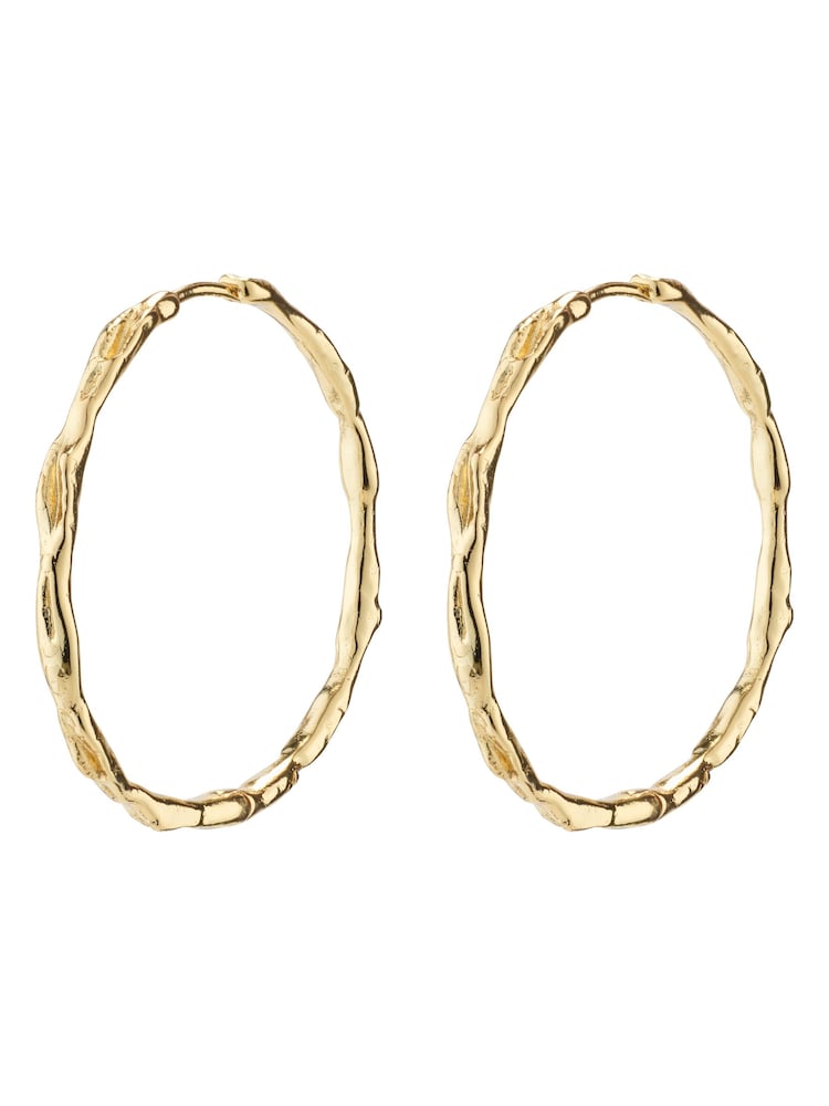 PILGRIM Gold Plated Eddy Organic Shaped Maxi Hoops - Image 1 of 5