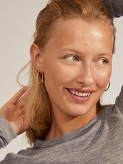 PILGRIM Gold Plated Eddy Organic Shaped Maxi Hoops - Image 3 of 5