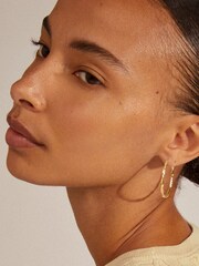 PILGRIM Gold Plated Eddy Organic Shaped Maxi Hoops - Image 5 of 5