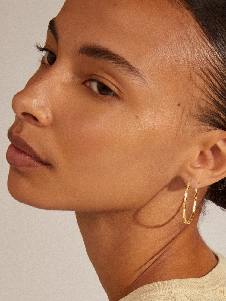 PILGRIM Gold Plated Eddy Organic Shaped Maxi Hoops - Image 5 of 5