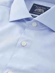 Skaj Plavo - Savile Row Company Classic Fit pamučna keperna jednostruka manžetna Formalna košulja - Slika 3 od 3