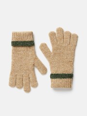 Joules Albert Oatmeal Knitted Gloves - Image 2 of 3