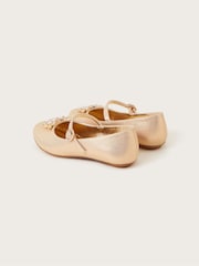 Monsoon Gold Jewel Butterfly Shimmer Ballerinas Flats - Image 3 of 3