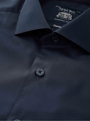 Savile Row Company Blue Classic Fit Cotton Twill Single Cuff Formal Shirt - Image 2 of 3