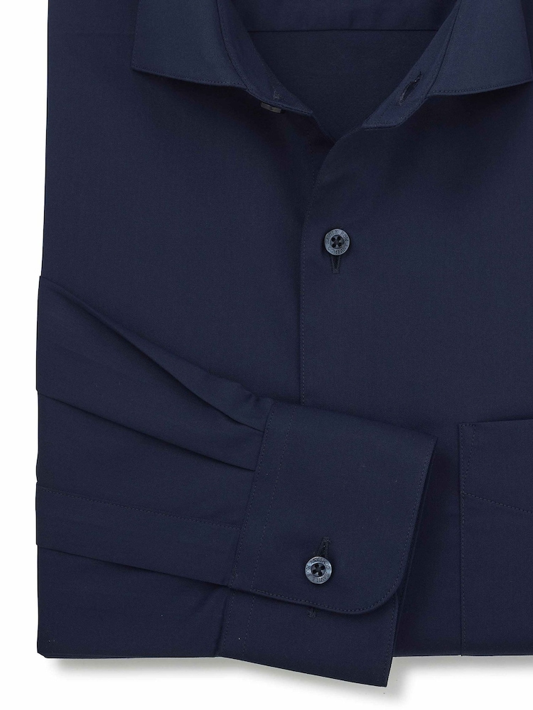 Savile Row Company Blue Classic Fit Cotton Twill Single Cuff Formal Shirt - Image 3 of 3 Savile Row Company Blue Classic Fit Cotton Twill Single Cuff Formal Shirt - Image 3 of 3
