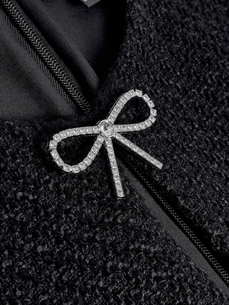Black Boucle Bow Dress - Image 7 of 7