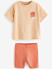 Brown Short Sleeve Top and Shorts Set (3mths-7yrs) - Image 4 of 6