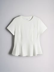 The Set 3 Pack Peplum T-Shirts Black/Brown/White - Image 3 of 6