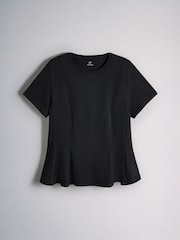 The Set 3 Pack Peplum T-Shirts Black/Brown/White - Image 4 of 6