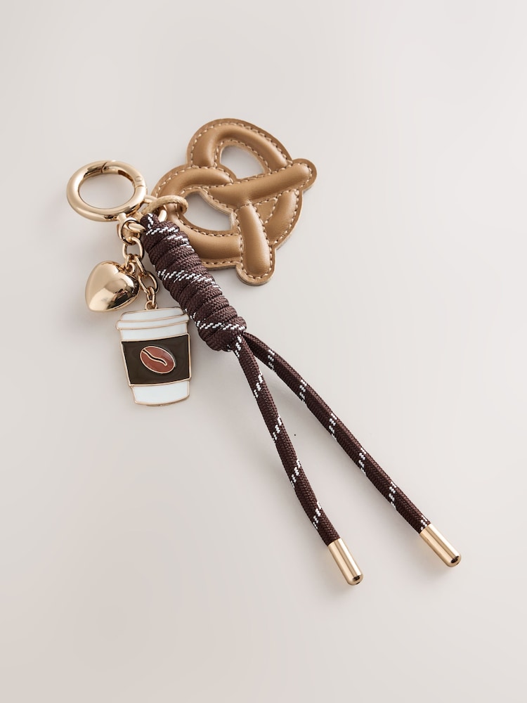 Brown Pretzel Bag Charm - Image 1 of 3 Brown Pretzel Bag Charm - Image 1 of 3