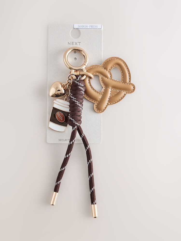 Brown Pretzel Bag Charm - Image 2 of 3 Brown Pretzel Bag Charm - Image 2 of 3
