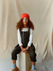 Washed Black Cargo Pocket Dungarees (3-16yrs) - Image 1 of 6