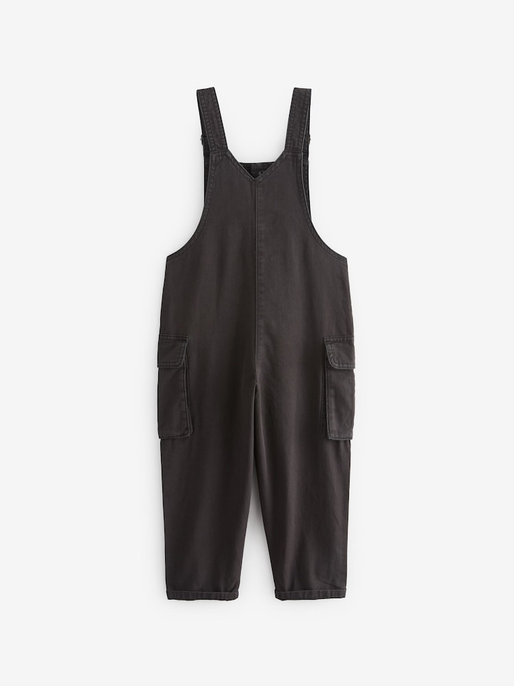 Washed Black Cargo Pocket Dungarees (3-16yrs) - Image 6 of 6