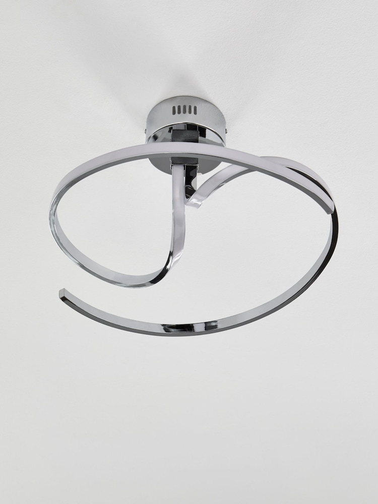 Chrome Sculptural LED Flush Fitting Ceiling Light - Image 2 of 5