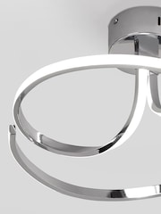 Chrome Sculptural LED Flush Fitting Ceiling Light - Image 3 of 5