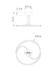 Chrome Sculptural LED Flush Fitting Ceiling Light - Image 5 of 5
