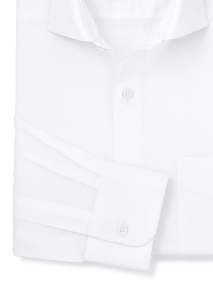 Belo - Savile Row Company Classic Fit pamučna keperna jednostruka manžetna Formalna košulja - Slika 3 od 3 Belo - Savile Row Company Classic Fit pamučna keperna jednostruka manžetna Formalna košulja - Slika 3 od 3