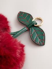 레드 - Faux Fur Cherry Bag Charm - 3의 이미지 2
