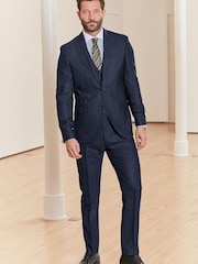 Blue Stripe Signature Empire Mills 100% Wool Stripe Suit: Waistcoat - Image 2 of 6