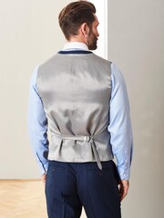 Blue Stripe Signature Empire Mills 100% Wool Stripe Suit: Waistcoat - Image 4 of 6