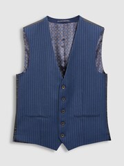 Blue Stripe Signature Empire Mills 100% Wool Stripe Suit: Waistcoat - Image 5 of 6