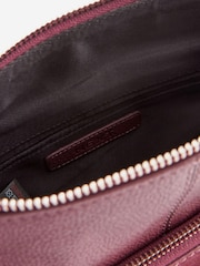 Berry Red Leather Pocket Messenger Bag - Image 8 of 8