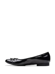 Clarks Black Standard Fit (D) Patent Leather Loreleigh Ballerina Shoes - Image 2 of 8