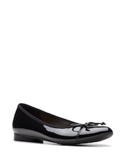 Clarks Black Standard Fit (D) Patent Leather Loreleigh Ballerina Shoes - Image 3 of 8