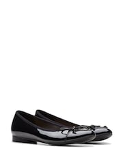 Clarks Black Standard Fit (D) Patent Leather Loreleigh Ballerina Shoes - Image 4 of 8