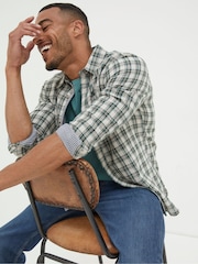 FatFace Green Chesil Grid Check Shirt - Image 3 of 5