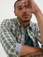 FatFace Green Chesil Grid Check Shirt - Image 4 of 5