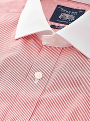 Savile Row Company Red Striped Classic Fit Cotton Poplin Double Cuff Winchester Shirt - Image 2 of 3