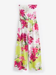Lime Green and Pink floral 100% Cotton Kew Collection Bandeau Jumpsuit - Image 5 of 6
