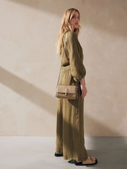 Gold Metallic Raffia Cross-Body Bag - Image 2 of 9