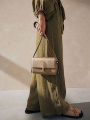 Gold Metallic Raffia Cross-Body Bag - Image 3 of 9