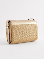 Gold Metallic Raffia Cross-Body Bag - Image 6 of 9