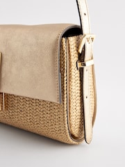 Gold Metallic Raffia Cross-Body Bag - Image 8 of 9