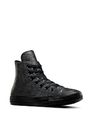 Converse Black Glitter Chuck Taylor High Top Trainers - Image 1 of 6