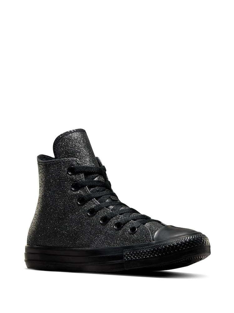 Converse Black Glitter Chuck Taylor High Top Trainers - Image 1 of 6