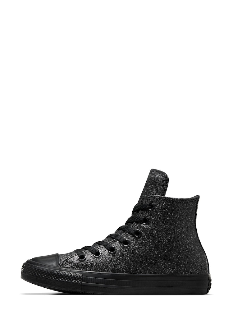 Converse Black Glitter Chuck Taylor High Top Trainers - Image 2 of 6
