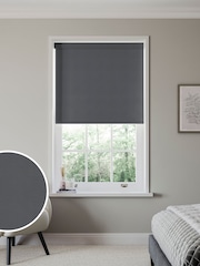Charcoal Grey Plain Made to Measure Blackout Roller Blind - Image 1 of 6