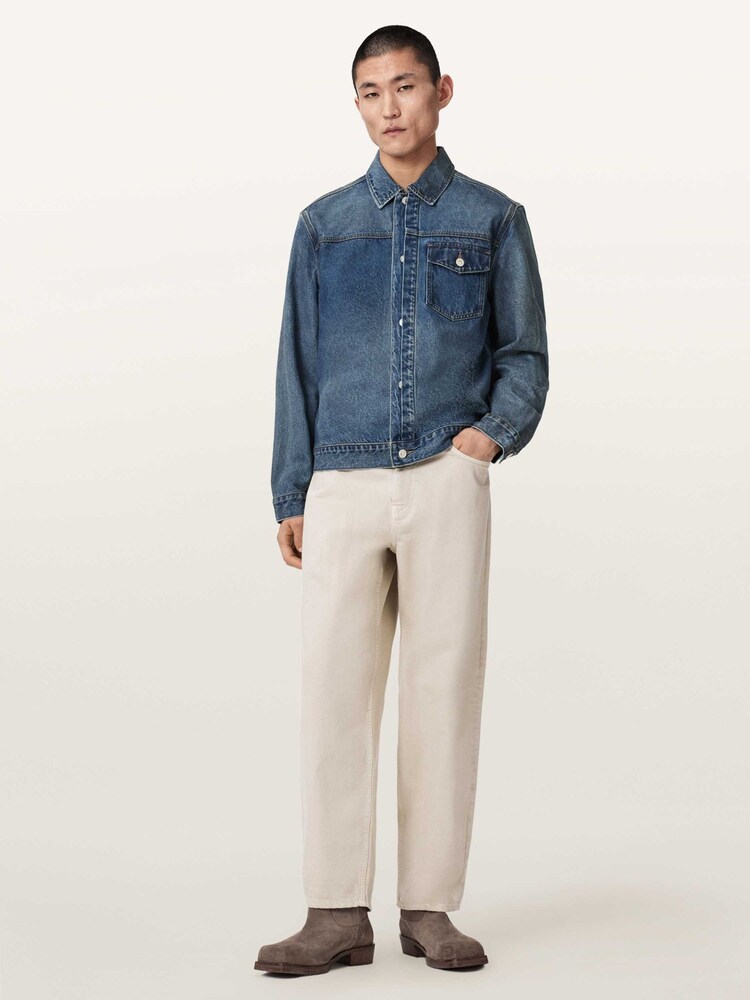 AllSaints Blue Roth Denim Jacket - Image 2 of 6 AllSaints Blue Roth Denim Jacket - Image 2 of 6