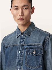 AllSaints Blue Roth Denim Jacket - Image 3 of 6